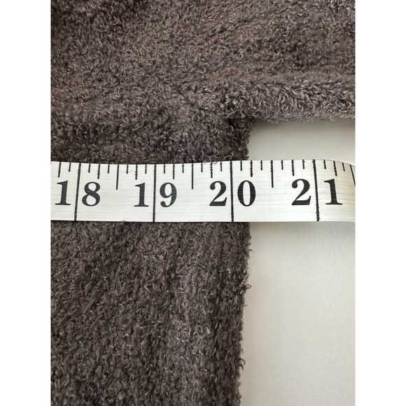 Barefoot Dreams CozyChic Lite Cardigan Women's Medium Brown Pockets Knit Hoodie - Picture 5 of 8